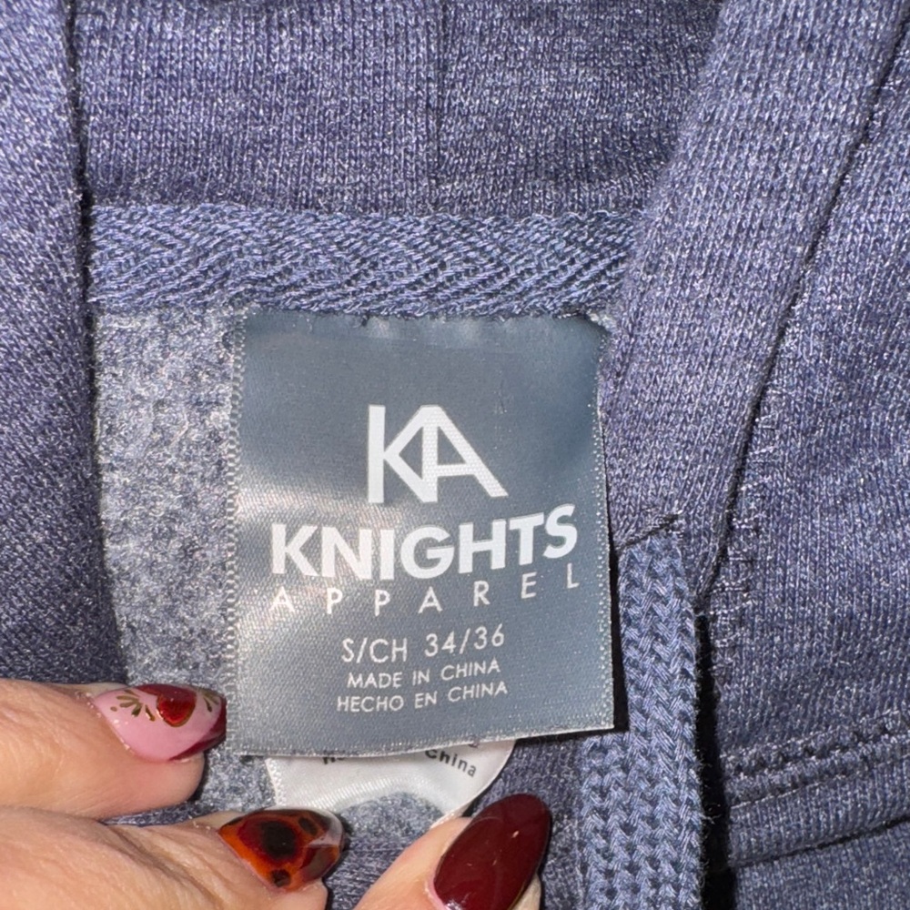Knights Apparel Dark Blue Hoodie with Yellow Lettering - Picture 2 of 3
